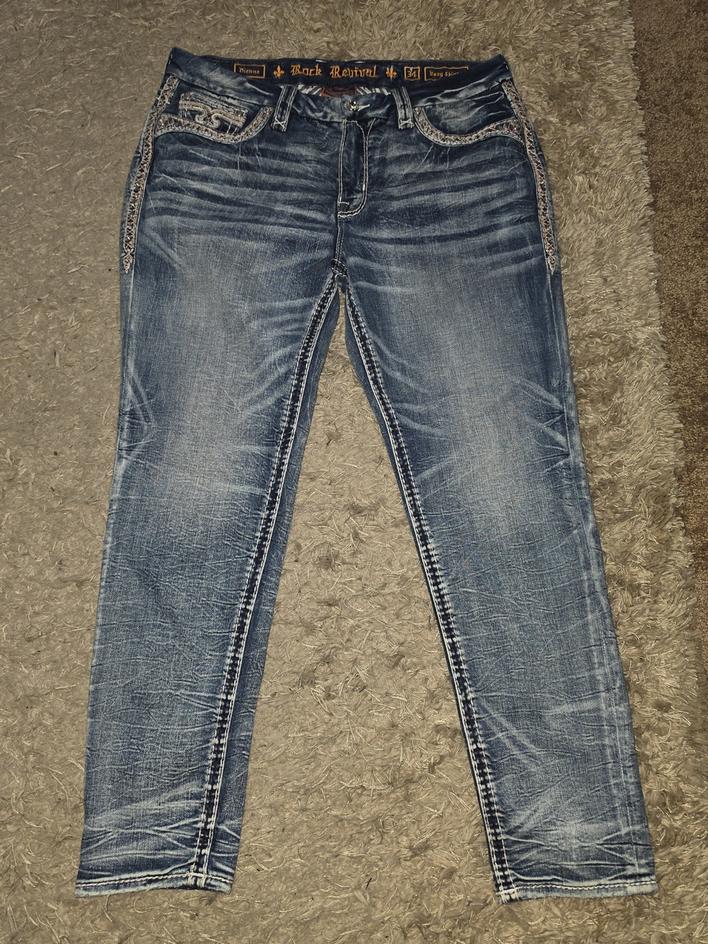 Rock Revival Kyrie Bootcut Jeans - Faded Blue Wash